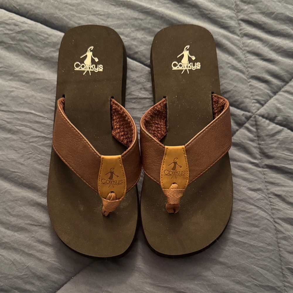 Corkys Tan and Brown Sandals